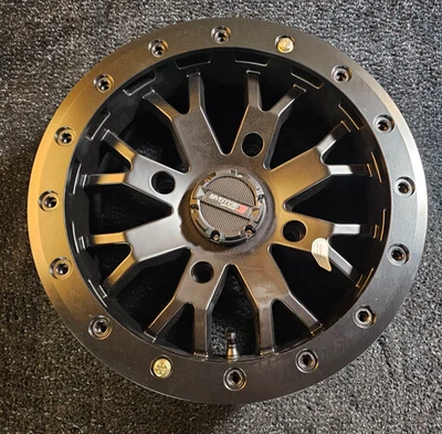 (QTY 1) System 3 Off-Road Matte Black Beadlock ATV/UTV Wheel Rim 15x6.5 4x156 - Image 1 of 4
