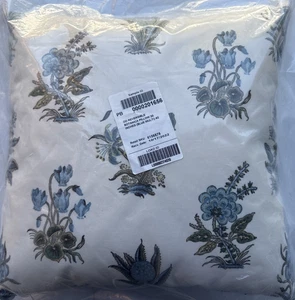 (1) Pottery Barn Outdoor Camile Botanica 20 x 20 Zoll blaues Wendekissen - MUSTER  - Bild 1 von 5