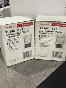 2-Honeywell T834C, 1137 24V Heating Cooling Thermostat New - Picture 1 of 1
