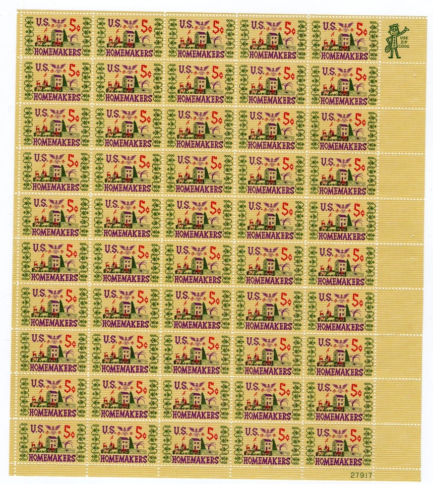 Scott #1253 Homemakers Sheet of 50 Stamps - MNH P#27917 LR - Image 1 of 1