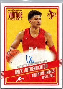 2021-22 Onyx Vintage - Quentin Grimes #VAQG Autographs Blue /50 - 76ers - Picture 1 of 2
