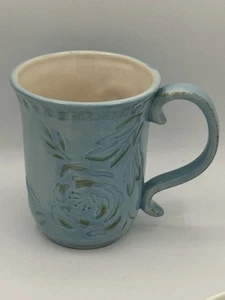 Fitz & Floyd Toulouse Tea Blue Mug Embossed Floral 9001517 - Picture 1 of 6