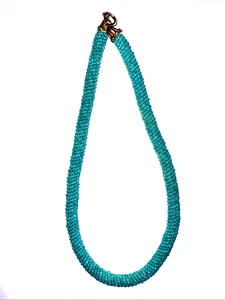 Bellissima Collana Girocollo Vintage 15-1/2" Semi Perline Corda Acqua - Foto 1 di 3