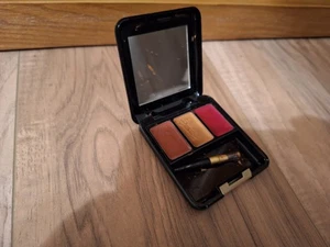 Vintage Mary Kay Black Compact Case Mirror Lip Gloss Play Makeup Brush Berry - Picture 1 of 2