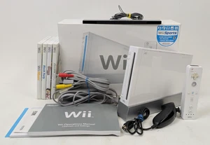 Nintendo Wii Boxed Konsole mit Kabeln & Kabeln ~ OHNE SPORT ~ RVL-001 Weiß GETESTET - Bild 1 von 10