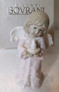 Figura Ángel de porcelana Argenti Sovrani sosteniendo vela 9,5 cm - Imagen 1 de 11