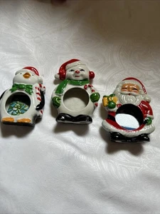 Cornici portafoto vintage ceramica Babbo Natale pupazzo di neve e pinguino Natale free standing/hangi - Foto 1 di 18