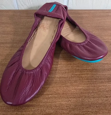 Sapato plano Tieks balé couro vermelho borgonha feminino tamanho 6 biqueira redonda - Imagem 1 de 4