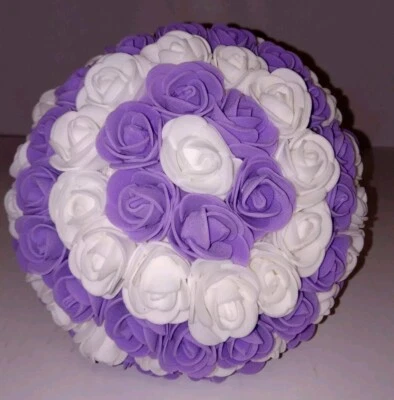 A Lot (2) Of Bridesmaids Bouquet Purple & White 10" - Image 1 of 3