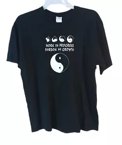 UNISEX TEE, BLACK XL, 100% ULTRA COTTON "WORK IN PROGRESS PARDON MY GROWTH" - Picture 1 of 2