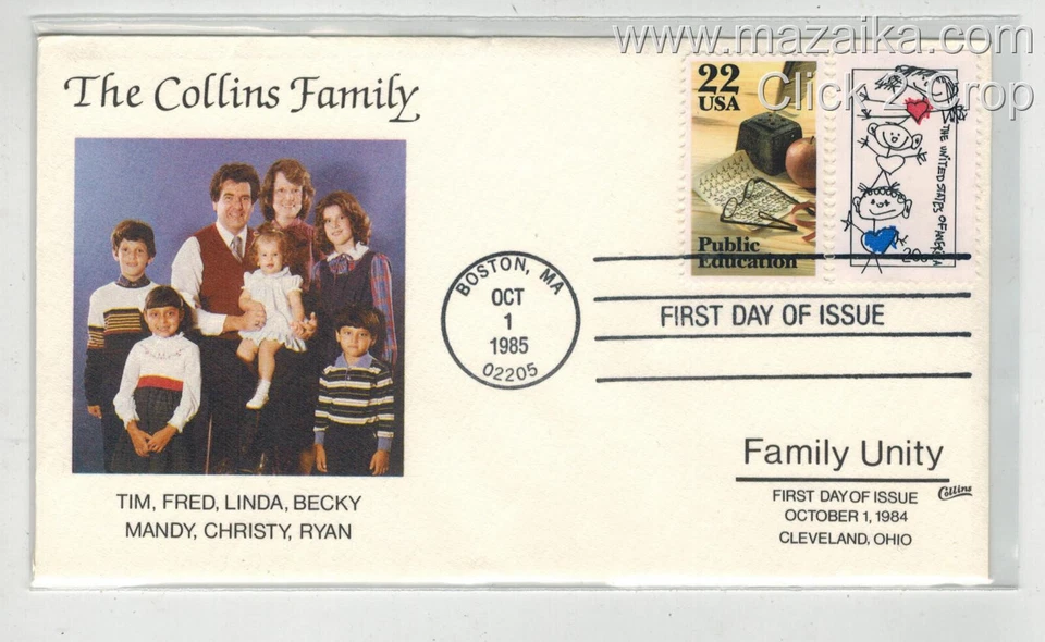 1980s COLLINS HANDPAINTED FAMILY UNITY & EDUCATION THE COLLINS FAMILY - Image 1 of 1