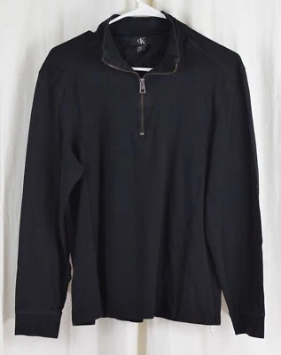 Calvin Klein Hombre Manga Larga 1/4 Cremallera Negro Talla Mediana Foto 1 de 3