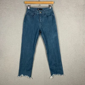 3x1 NYC Jeans Women 24 Straight Chew Hem Button Fly Fresno Dark Wash - Picture 1 of 14