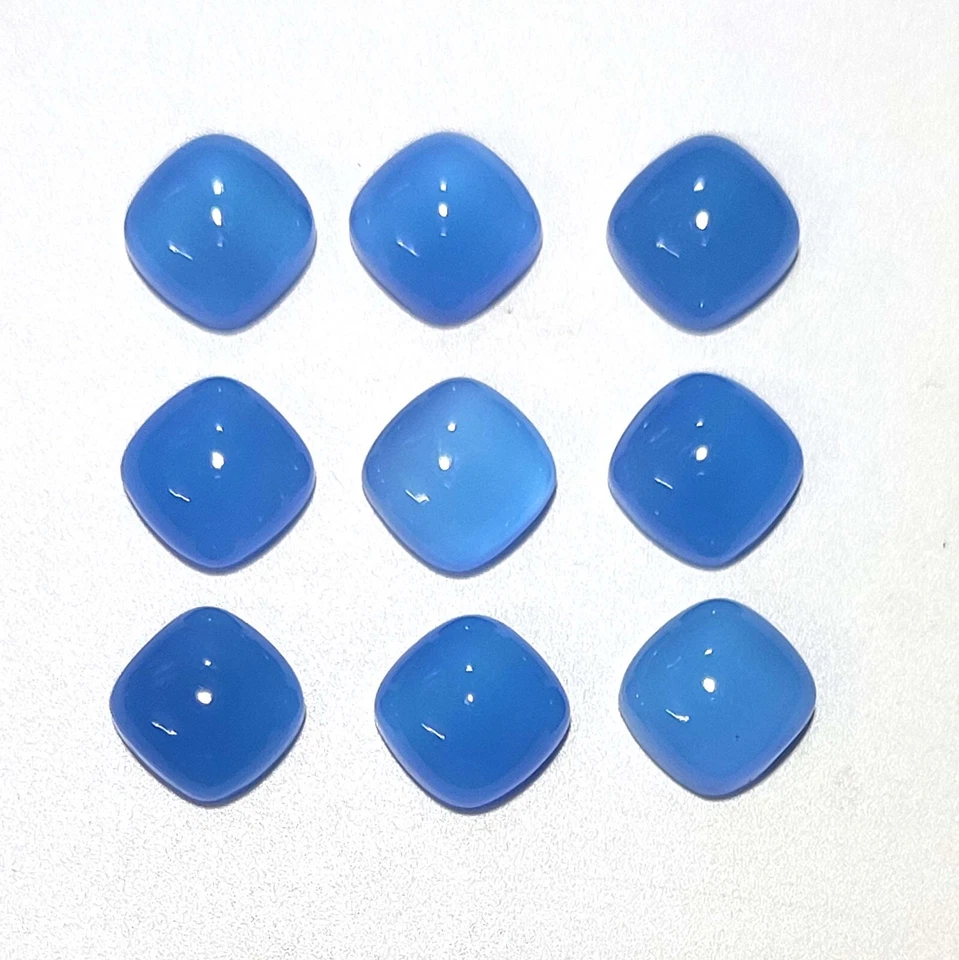 Lote al por mayor de 10 piezas de piedras preciosas espirituales sueltas de calcedonia cabujón natural India Foto 1 de 4