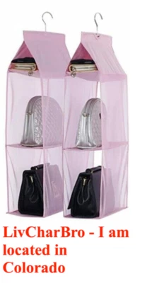 Organizador de almacenamiento armario colgante rosa compartimentos desmontables 6 niveles Foto 1 de 4