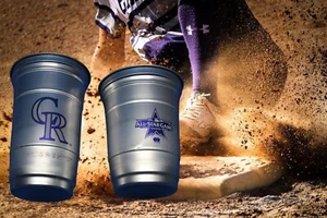 Copa de bebidas de recuerdo de aluminio Coors Field All Star Game 2021 Colorado MLB X2 - Imagen 1 de 7