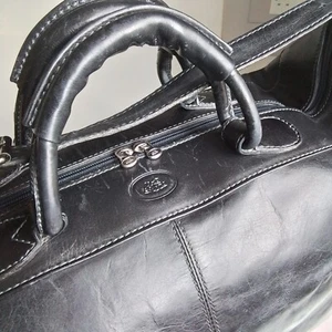 The Bridge Black leather bag, Luggage Travel Bag, Luxury Case. - Picture 1 of 10