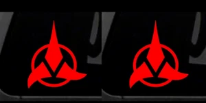 Star Trek - Logo Klingon DUE 6" Decalcomania Vinile Rosso Auto Camion Finestra Tablet Notebook - Foto 1 di 3