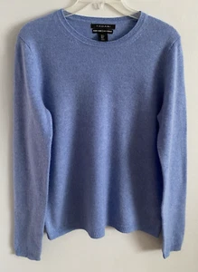 TAHARI Pure Luxe 100% Cashmere Pullover Sweater Blue Women's Size S - Picture 1 of 3