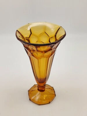 Vase Art Deco Bernsteinfarbe H 21 cm - Bild 1 von 4