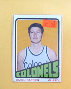 1972/73 Topps Basketball Card #207 DAREL CARRIER Colonels  Excellent+