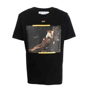 Camiseta de hombre Off-White con estampado de flecha diagonal Caravaggio St Fran ajustada talla M - Imagen 1 de 6