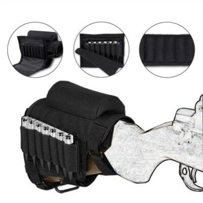 Tactical Combat Buttstock Rifle Cheek Rest Pouch Bullet Holder Bag Ammo Case Bag - Image 1 of 4