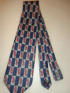 VINTAGE GUY LAROCHE DIFFUSION   Men's Tie 100% SILK  BLUE - Picture 1 of 2