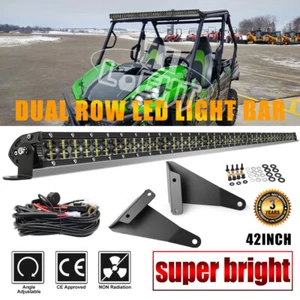 Roof 6D 42'' Straight LED Light Bar Mount Brackets For Kawasaki Teryx KRX 1000 - Picture 1 of 17