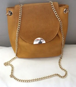 MODA LUXE WOMEN'S GOLD CHAIN STRAP MAGNET CLOSE FAUX LEATHER SHOULDER BAG PURSE - Picture 1 of 3