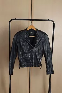 Maje Lamb Skin Biker Jacket Size 36 - Picture 1 of 6