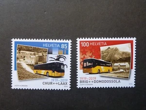 SWITZERLAND 2019 The 100th Anniversary of Postbus Routes Pair Mint Stamps - Bild 1 von 1