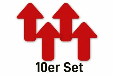 VOGT 10 Fußbodenaufkleber Aufkleber Pfeil Kontur rot 27,5x40 rutschhemmend Corona