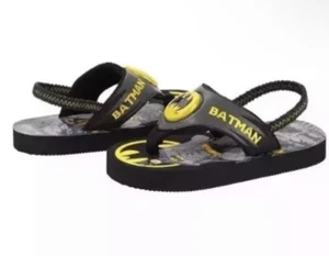 Batman Toddler Boys Flip Flop Light Up Sling Strap Size Medium 7-8 - Picture 1 of 4