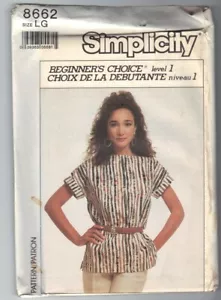 Simplicity 8662 Misses Pullover Oberteil Größe LG UNGESCHNITTEN FF - Bild 1 von 1