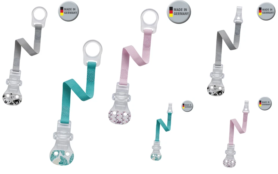 2er Nip Schnullerband/kette für Schnuller mit /ohne Ring metallfrei - Bild 1 von 1