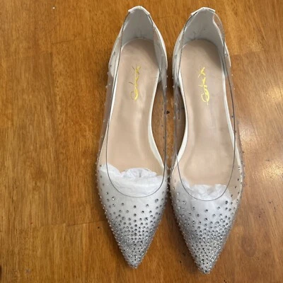 Zapatos Xyd Mujer Estrás Incrustados Transparente Punta Planos Talla 9 Nuevos Boda Foto 1 de 4