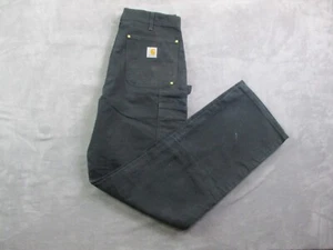 Vintage Carhartt Double Knee Carpenter Jeans Men's 33x29 Black B01 Loose Fit USA - Picture 1 of 19