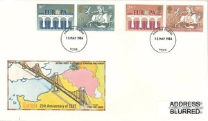 UK FDC Europa Bridge CEPT Anniversary Philart First Day Cover, York, 15.5.1984 - Picture 1 of 1