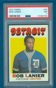 1971-72 Topps Basketball #63 Bob Lanier Rookie Pistons PSA 7 NM (CENTERED) - Picture 1 of 2