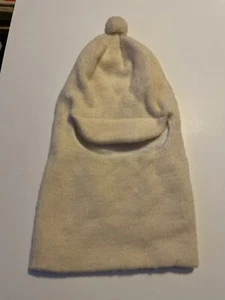Vintage Cabela's Hunting Face Mask Headcover White/Cream USA Made Wool - Picture 1 of 5