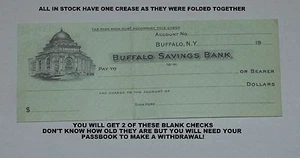 BUFFALO SPARBANKENSCHECK UNBENUTZT, BUFFALO NY 2er SET - Bild 1 von 1