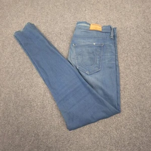 True Religion Jeans Womens 26 Blue Denim Halle Super Skinny Zip Fly Size 26x29 - Picture 1 of 15