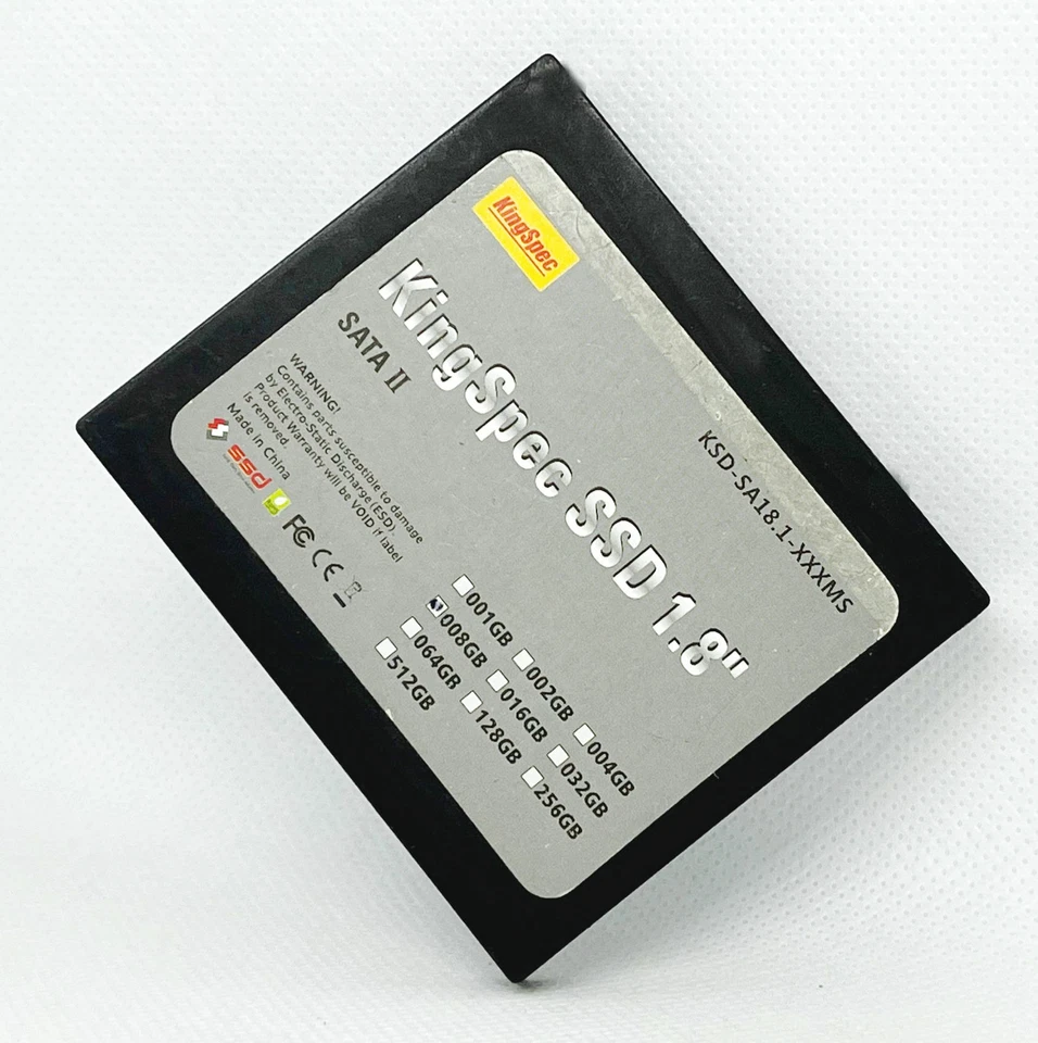 Kingspec SSD 1.8" SATAII KSD-SA18.1-XXXMS 8GB SSD - Image 1 of 4