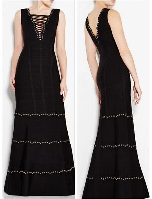 Vestido/vestido largo cuello redondo HERVE LEGER nuevo con etiquetas adjuntas talla grande $1990�� Foto 1 de 4