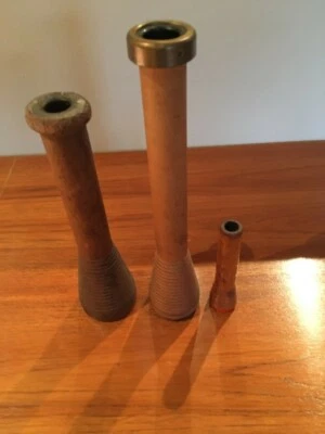 Set of 3 Antique/VTG Primitive Industrial Mill Wooden Spool Bobbin/Candle holder - Image 1 of 4