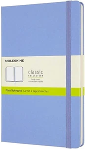 Cuaderno clásico Moleskine cubierta dura grande liso/en blanco hortensia azul 240 páginas - Imagen 1 de 4