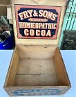 Frys Homeopathic Cocoa Wood Advertising Box Crate General Store Primitive