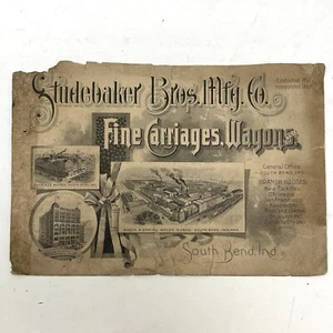 Antique Studebaker Brothers Trade Card 1890s Advertising Brougham Carriage JS23 - Picture 1 of 7