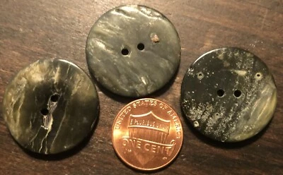 3 Vintage? Iridescent MOP Mother of Pearl Sew-through Buttons 1" 25mm 10036 - Image 1 of 2